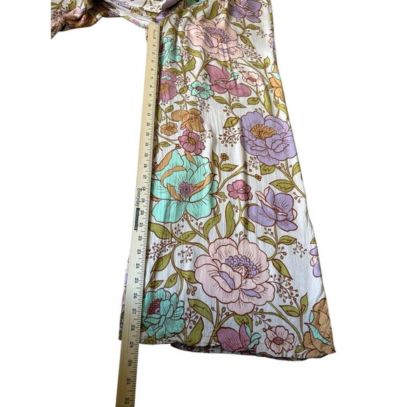 Free People Rolling Hills Jumpsuit in Tea Combo size M Floral Multicolor - Picture 6 of 10